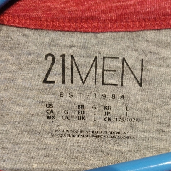 21 Men Gray Long Sleeve (3/4) Tee - Picture 3 of 8